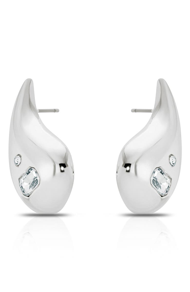 Ettika Teardrop Statement Earrings, Alternate, color, Silver