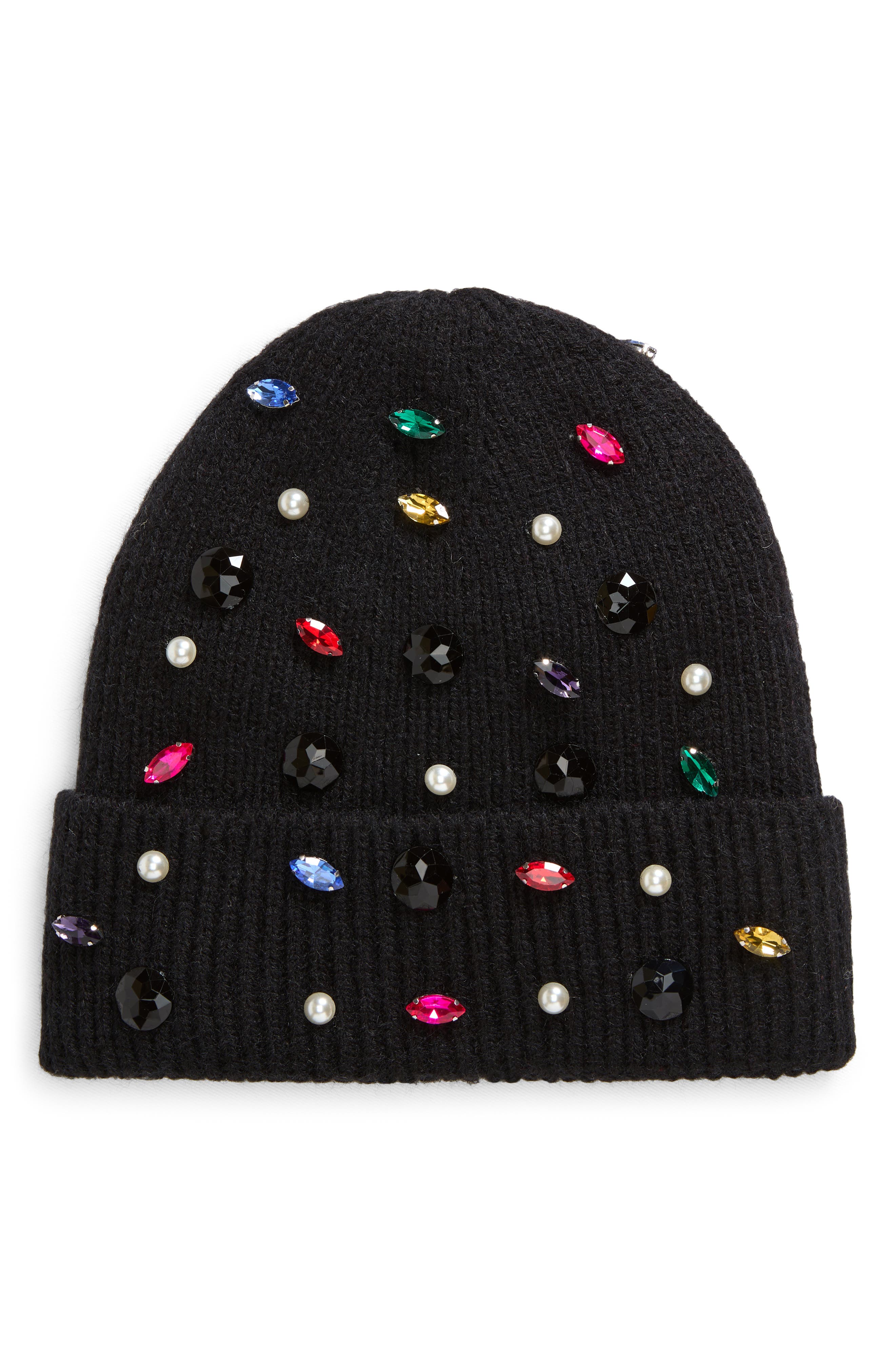 Tasha Embellished Beanie in Black 40 