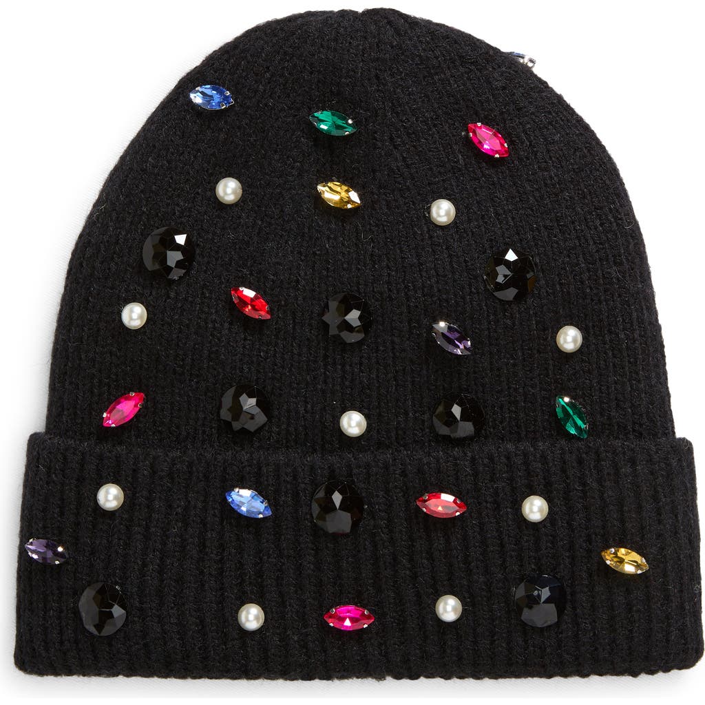 Tasha Embellished Beanie in Black 40