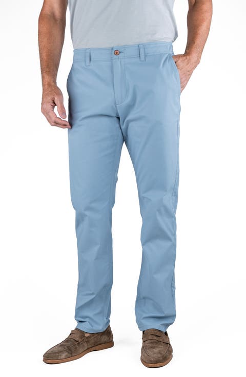 Straight Leg Stretch Cotton Blend Chino Pants