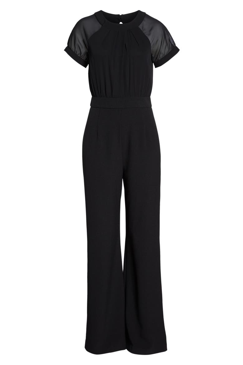 Crepe Jumpsuit, Alternate, color, BLACK
