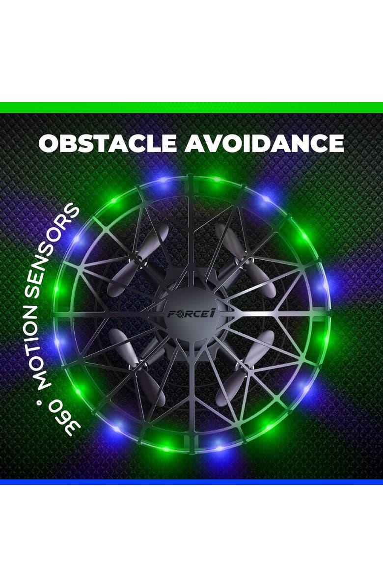 Force1 Scoot LED Hand Operated Drone - Green/Blue, Alternate, color, Black