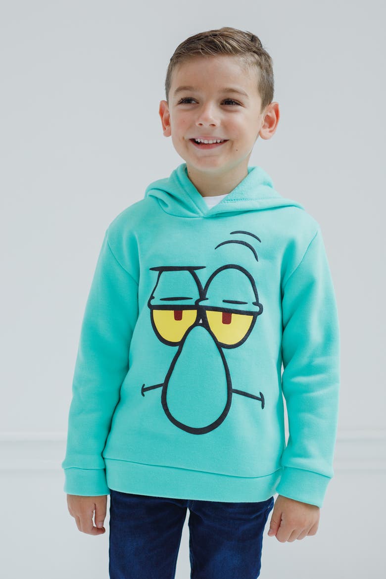 Spongebob Squarepants Fleece Pullover Hoodie, Alternate, color, Teal Squidward