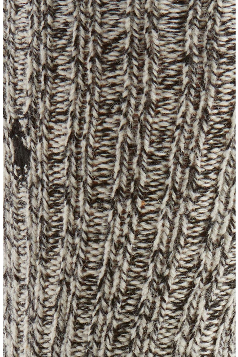Ribbed Wool Socks, Alternate, color, BLACK/ IVORY