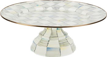 Sterling Check Pedestal Platter