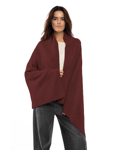 Double-Knit Pure Cashmere Cape Wrap