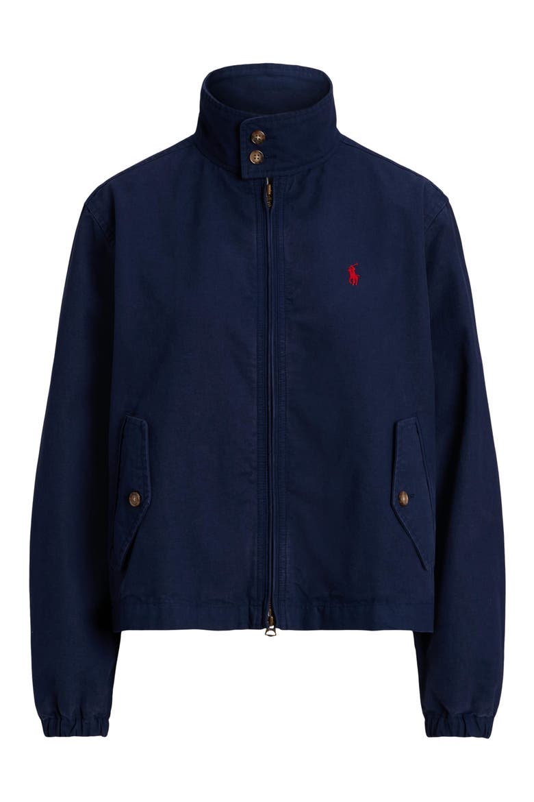 Cotton Canvas Zip Jacket, Alternate, color, NEWPORT NAVY