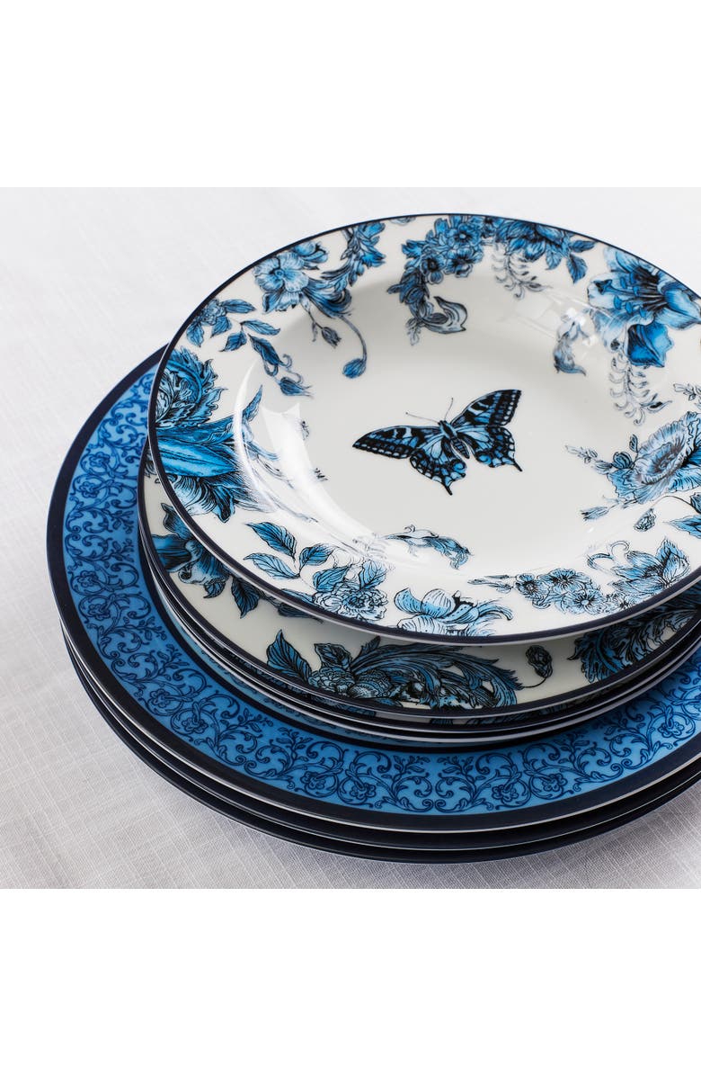 Marchesa Monarcha Porcelain Pasta Bowl Set of 4, Blue, Alternate, color, Blue