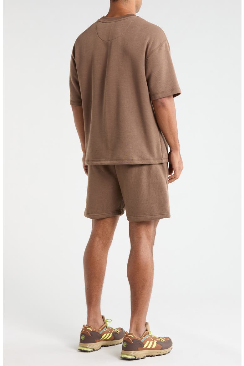 Short Sleeve Sweatshirt & Shorts Set, Alternate, color, BROWN