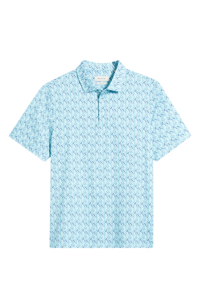 Bugatchi Victor OoohCotton<sup>®</sup> Geo Print Polo, Alternate, color, Turquoise
