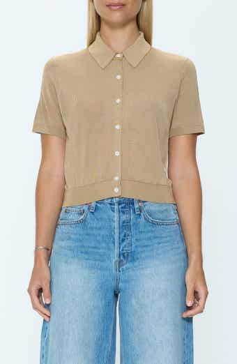 Pistola Lucca Short Sleeve Button-Up Knit Top