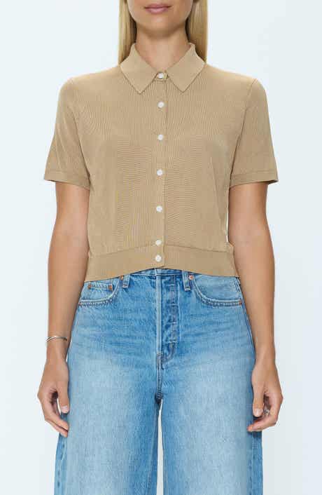 Pistola Lucca Short Sleeve Button-Up Knit Top