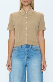 Pistola Lucca Short Sleeve Button-Up Knit Top