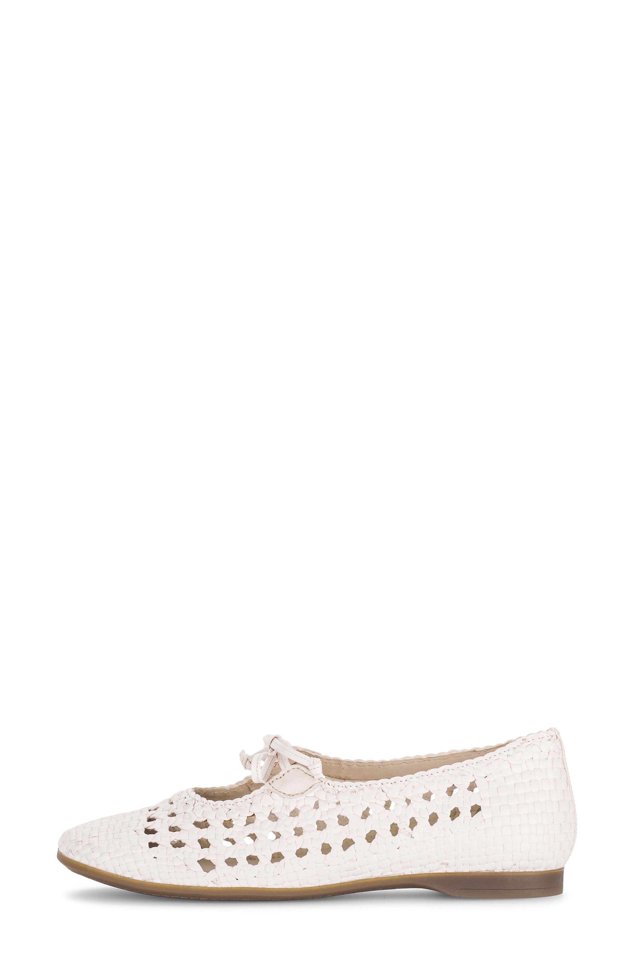 Gabor Woven Ballet Flat, Alternate, color, Creme