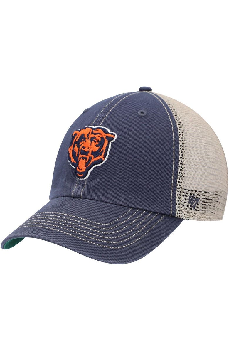 '47 Men's '47 Navy/Natural Chicago Bears Trawler Trucker Clean Up Snapback Hat, Main, color, 