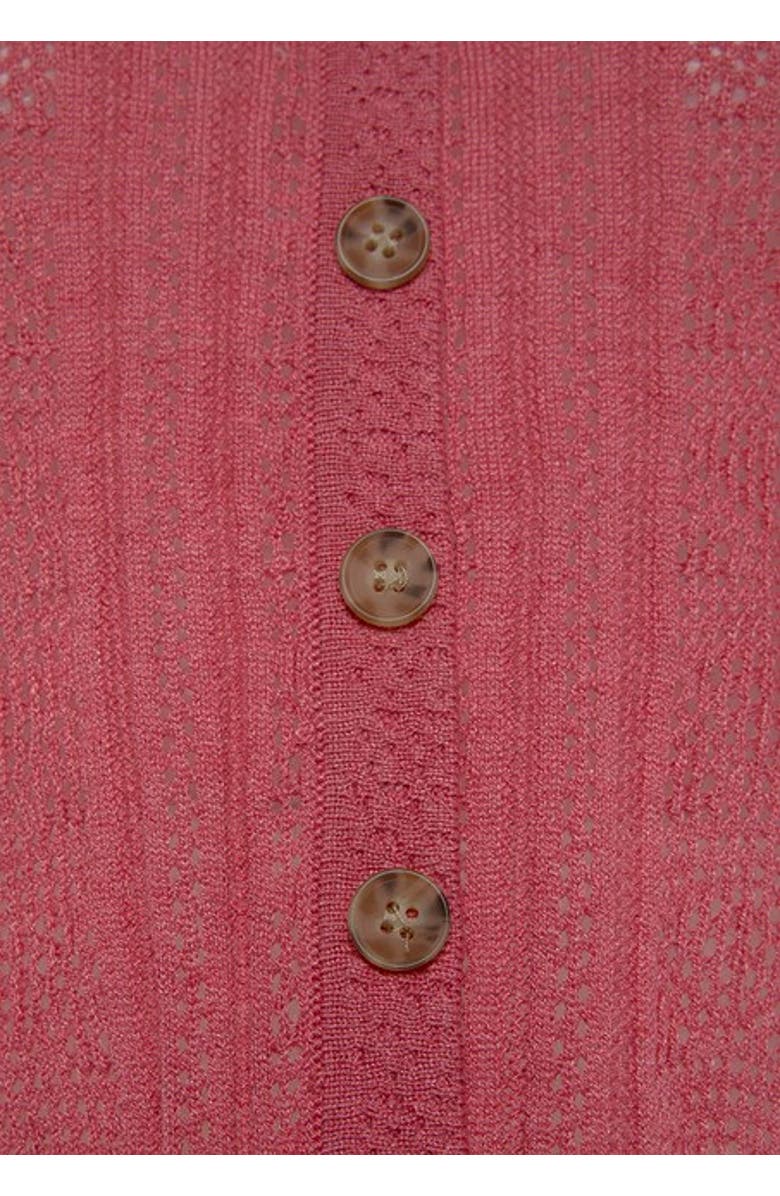 LASCANA Women's Short Sleeve Open Knit Top, Alternate, color, Berry