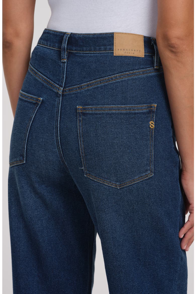 High Rise Soft Barrel Side Seam Detail Jeans, Alternate, color, DARK WASH