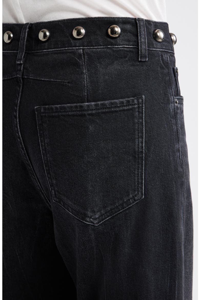 Samo Stud Detail High Waist Jeans, Alternate, color, BLACK STONE STUDDED