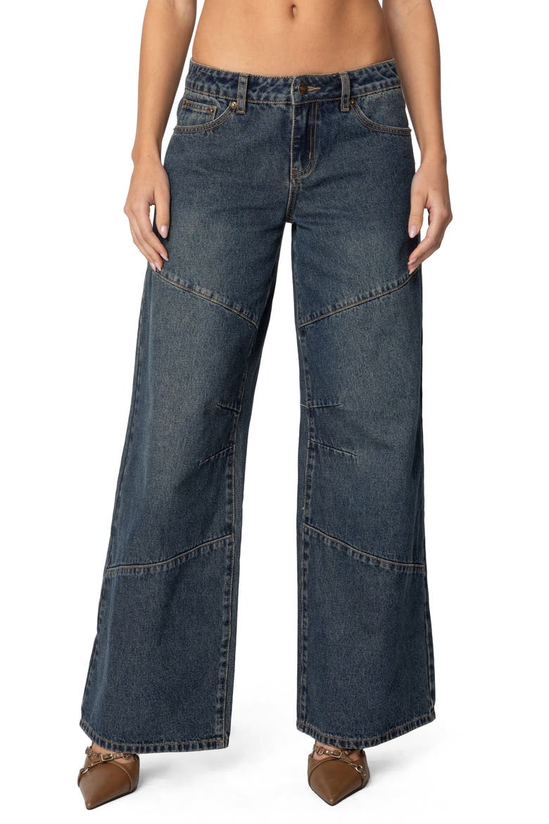 Laney Low Rise Wide Leg Jeans, Main, color, BLUE