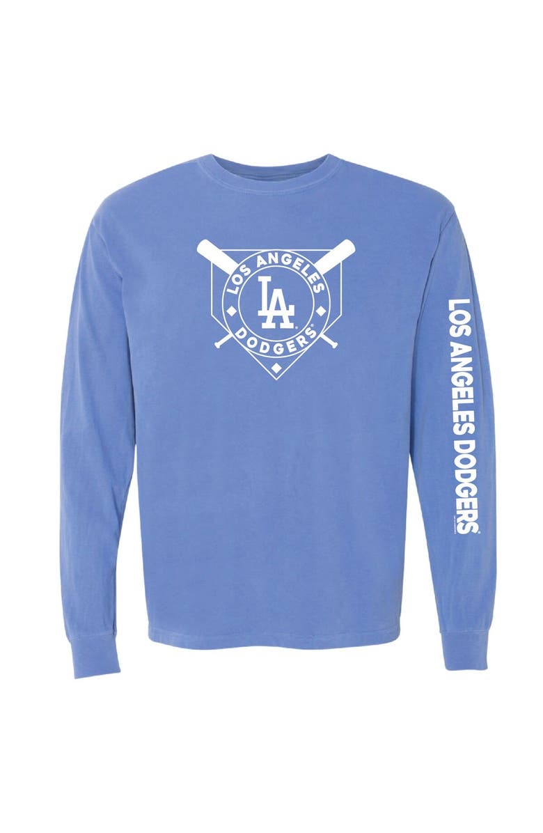 SOFT AS A GRAPE Women's Soft as a Grape Royal Los Angeles Dodgers Pigment Dye Long Sleeve T-Shirt, Main, color,
