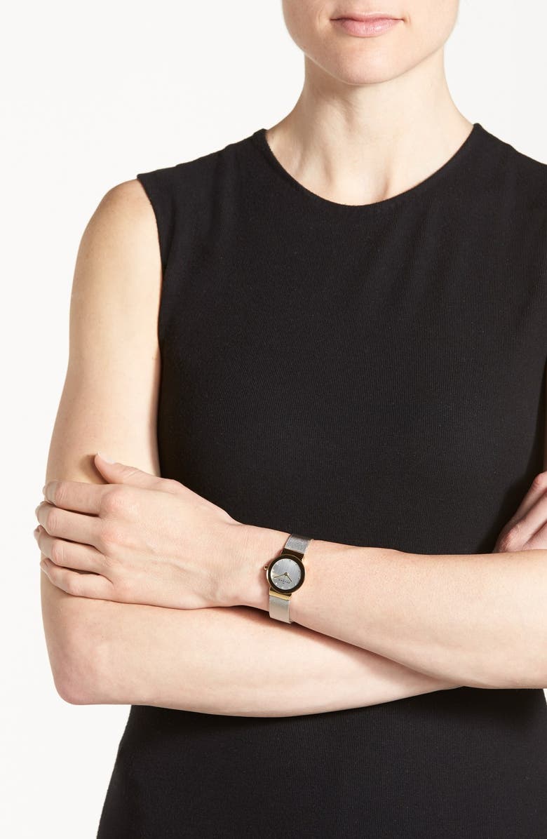 Skagen 'Freja' Mirror Bezel Mesh Strap Watch, 26mm, Main, color, 