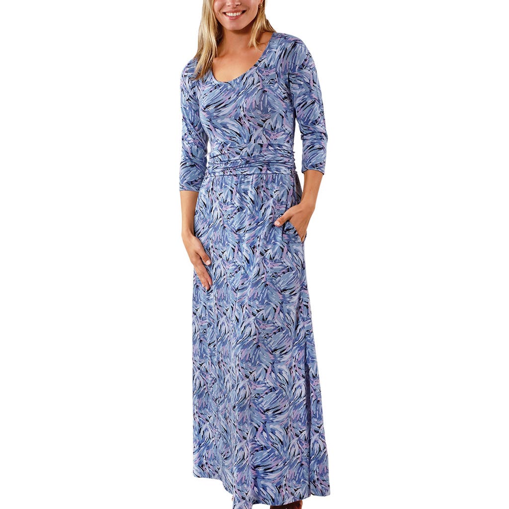 Uv Skinz Scoop Neck Maxi Dress In Brushstrokes