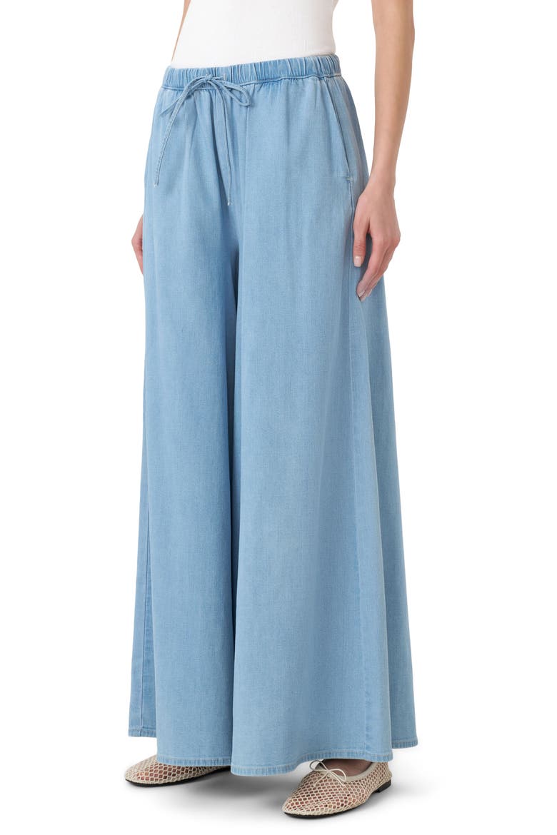 Chambray Wide Leg Beach Pants, Alternate, color, LIGHT WASH (DENIM)