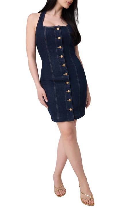 Jocelyn Halter Denim Minidress