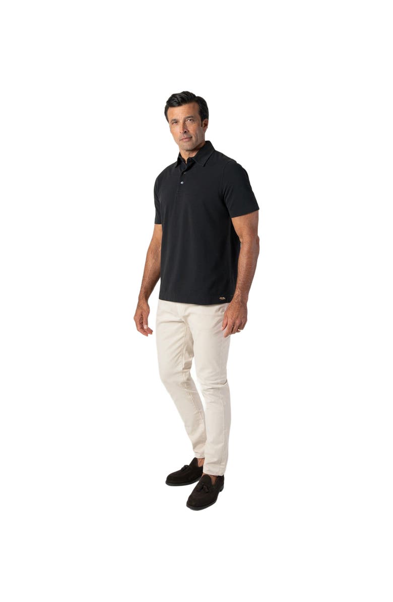 Robert Talbott Walker Short Sleeve Polo, Main, color, Black