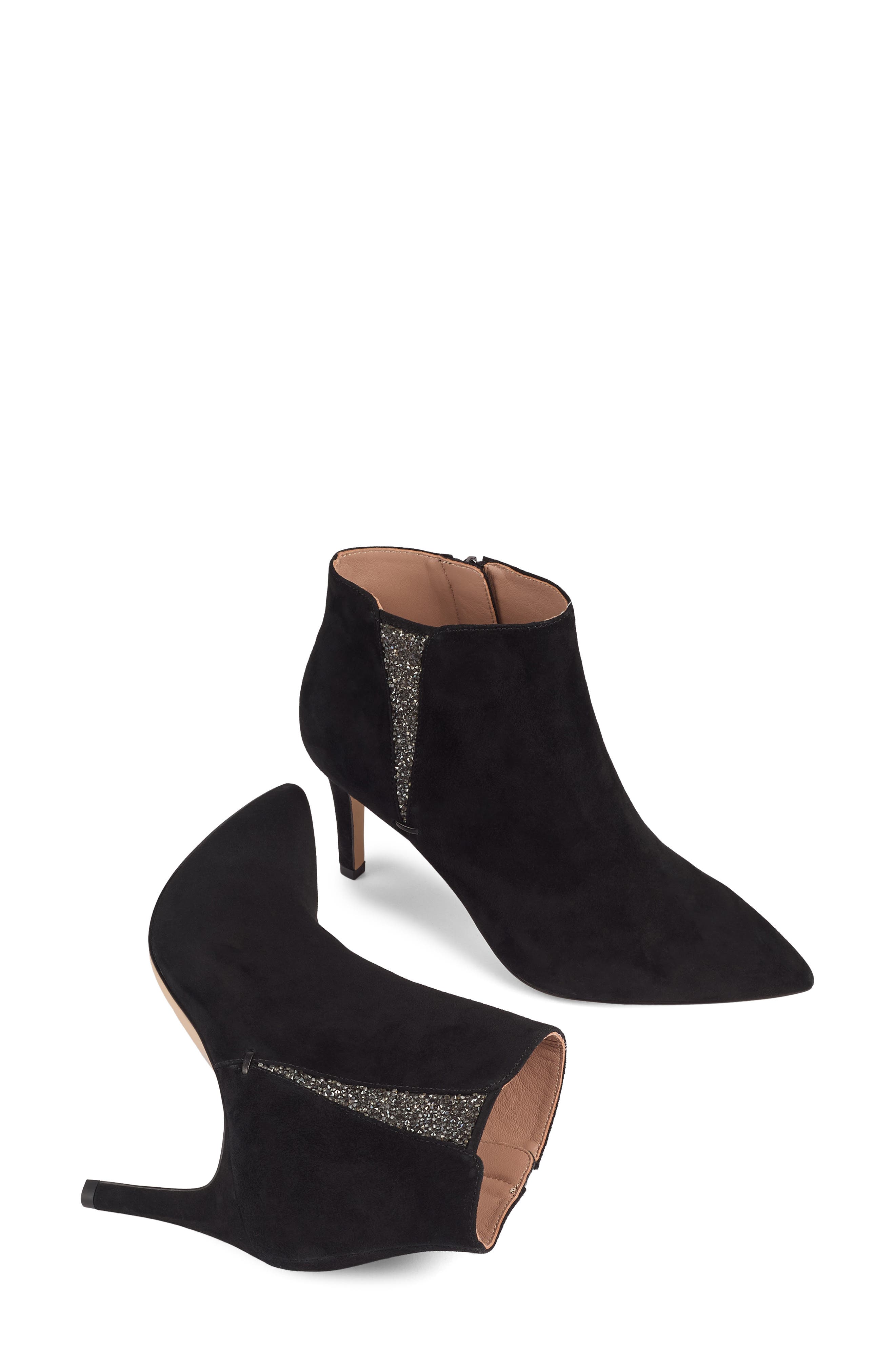 LK Bennett Queenie Crystal Pointed Toe Bootie, Alternate, color, 