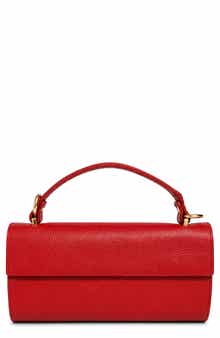 Evelina Leather Top Handle Clutch