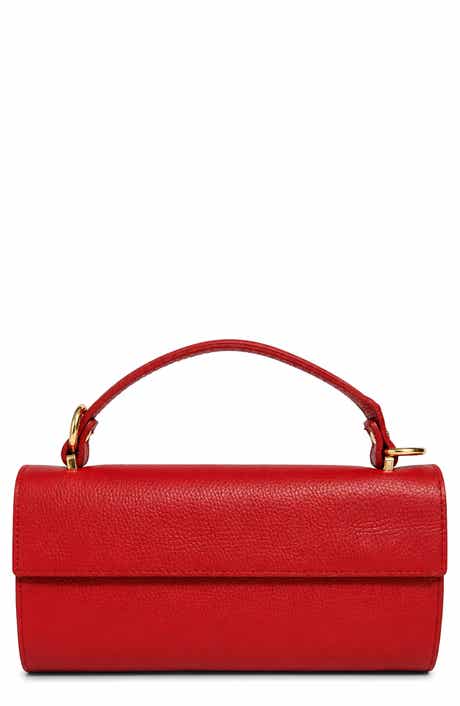 Evelina Leather Top Handle Clutch
