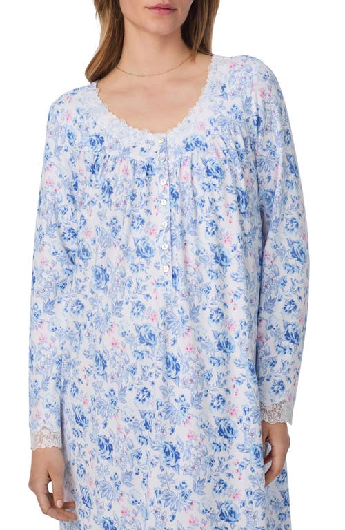 Eileen West Long Sleeve Ballet Nightgown In Blue