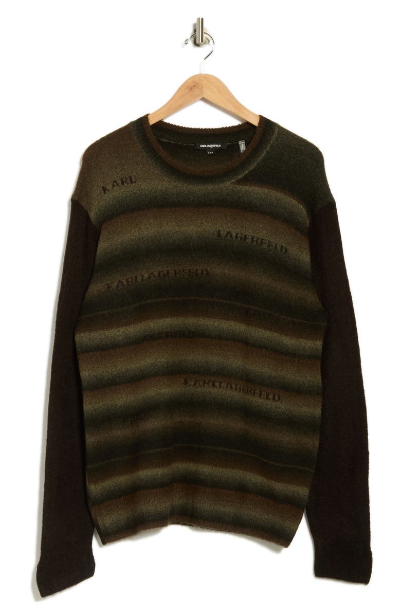 KARL LAGERFELD PARIS Tonal Stripe Sweater, Alternate, color, Black Multi
