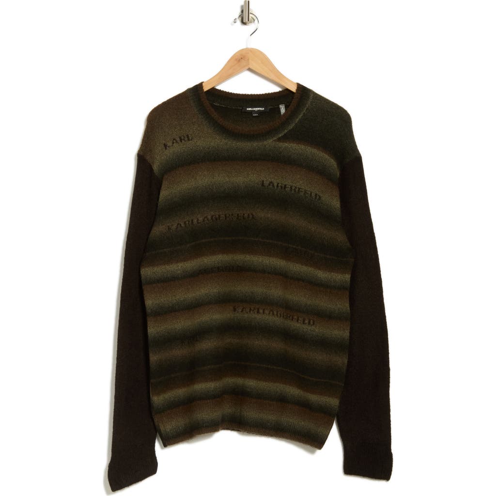 Karl Lagerfeld Paris Tonal Stripe Sweater In Green