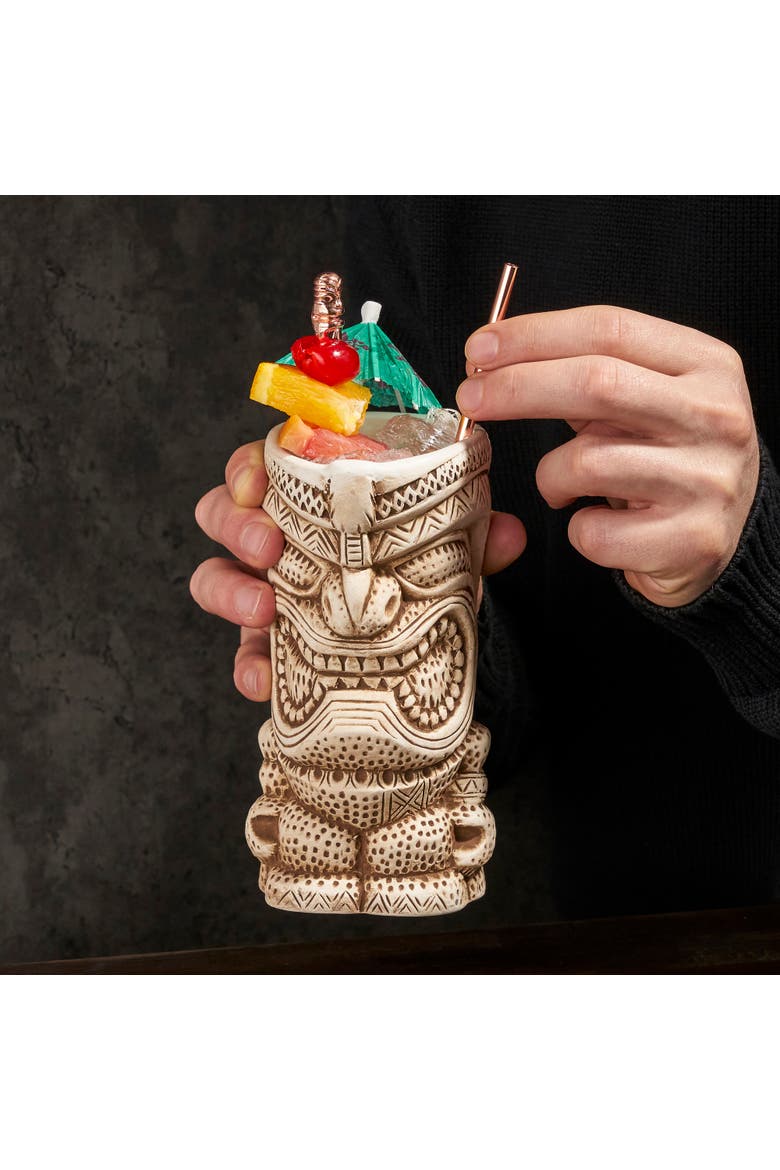 Pacific High Tide Tiki Mugs Set of 2, Alternate, color, White