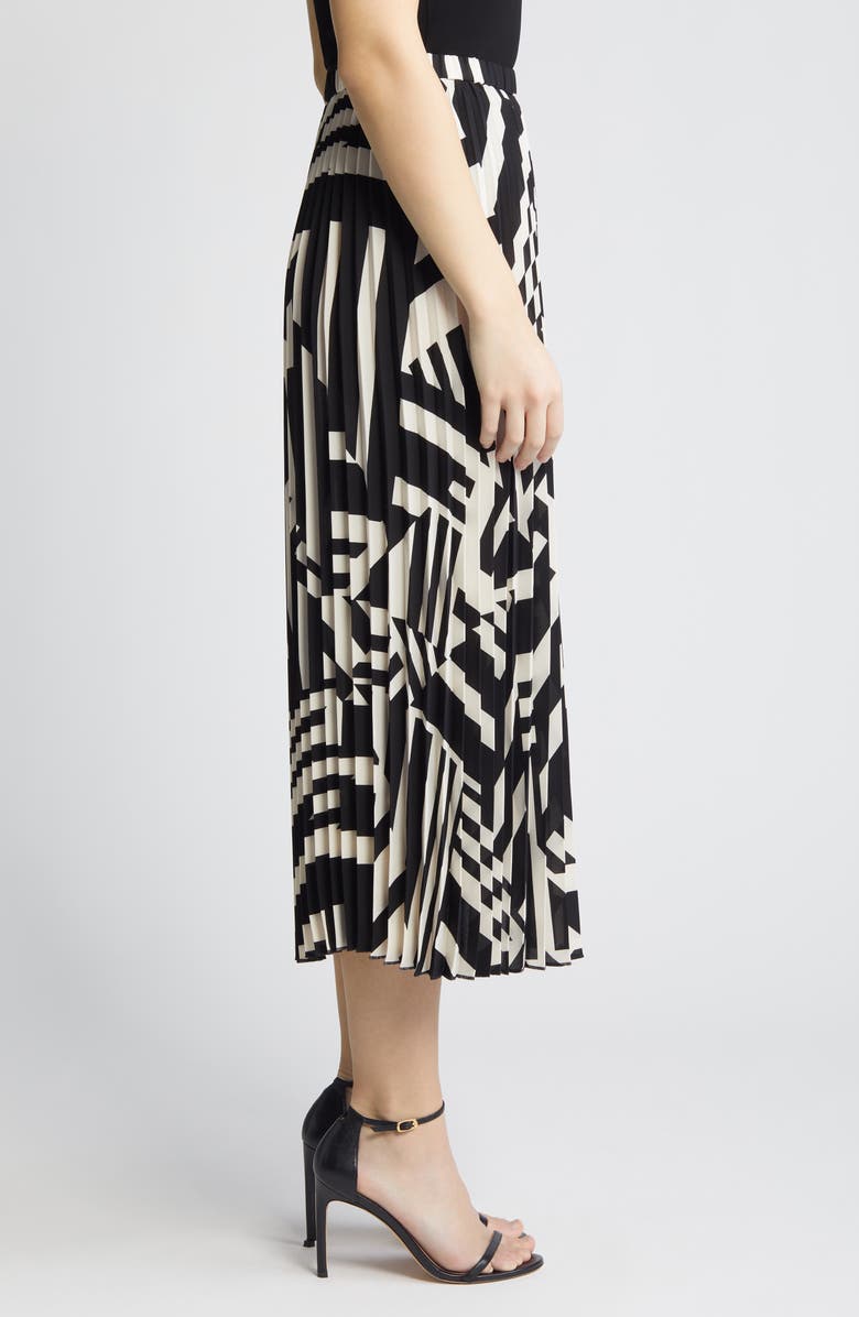 Anne Klein Pleated Abstract Print Skirt, Alternate, color, 