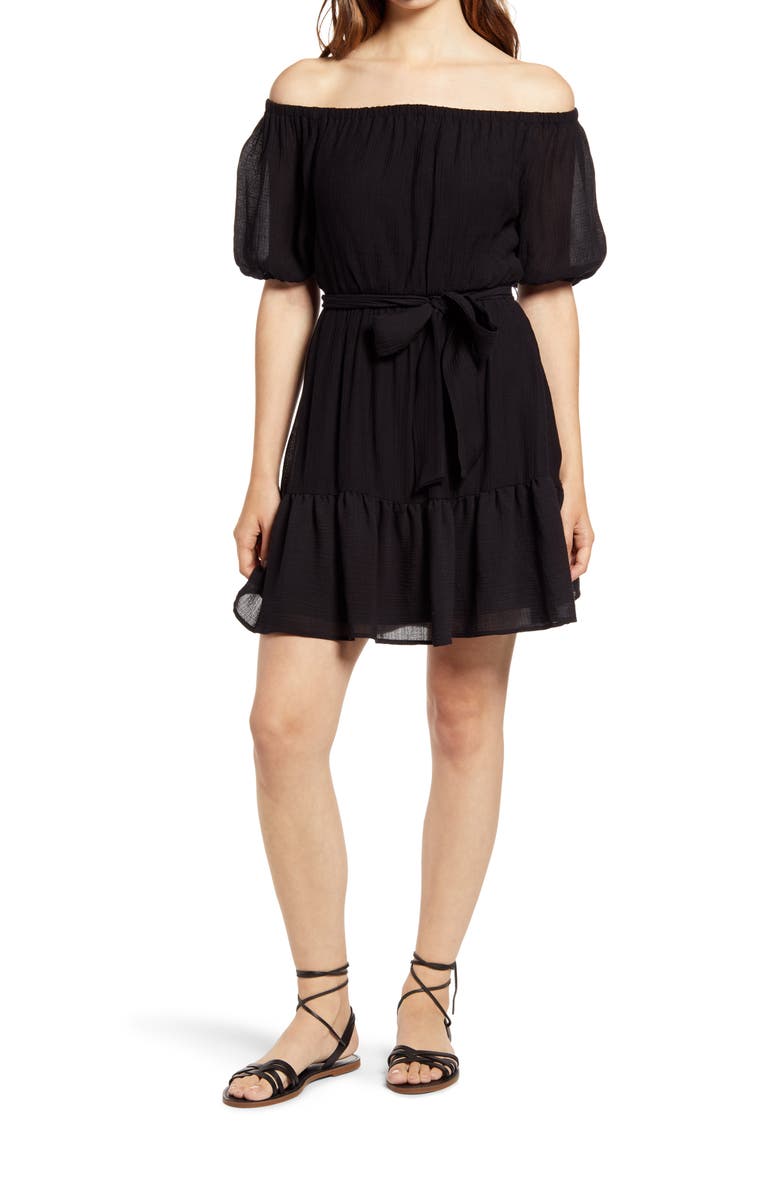 All in Favor Off the Shoulder Minidress, Main, color, 