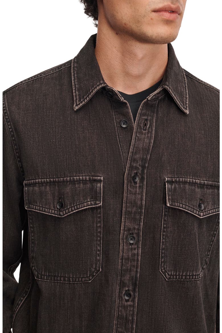 Infuse Denim CPO Shirt, Alternate, color, BROWN-BLACK