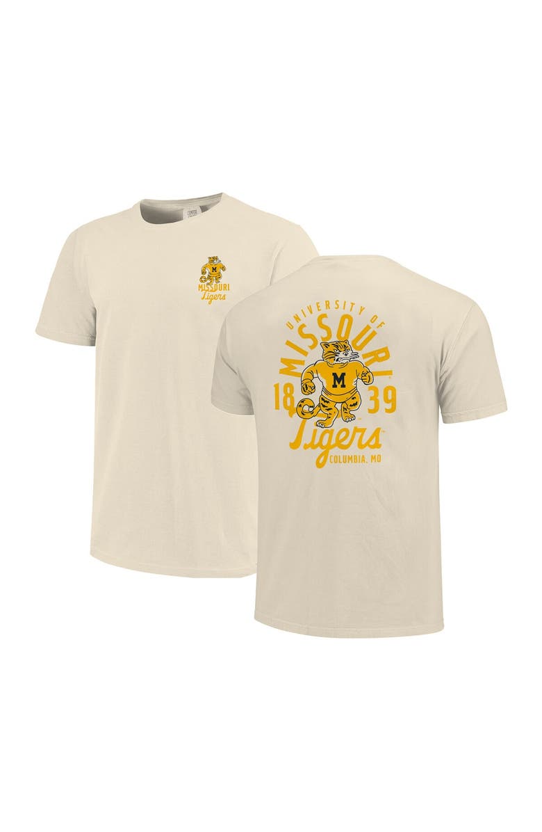 IMAGE ONE Men's Cream Missouri Tigers Comfort Colors Mascot Overlay T-Shirt, Main, color, Cream