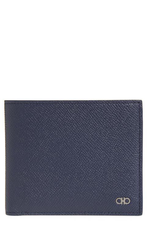 Micro Gancio Hammered Leather Bifold Wallet
