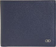 FERRAGAMO Micro Gancio Hammered Leather Bifold Wallet