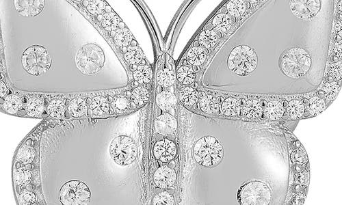 Glaze Jewelry Crystal Butterfly Pendant Necklace In Silver