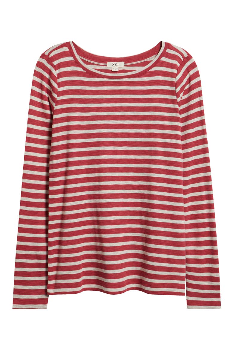 Stripe Cotton Blend T-Shirt, Alternate, color, RED MULTI