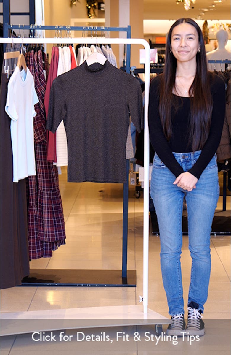 The Metallic Mock Neck T-Shirt, sales video thumbnail