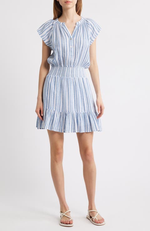 Augustine Stripe Linen Blend Dress