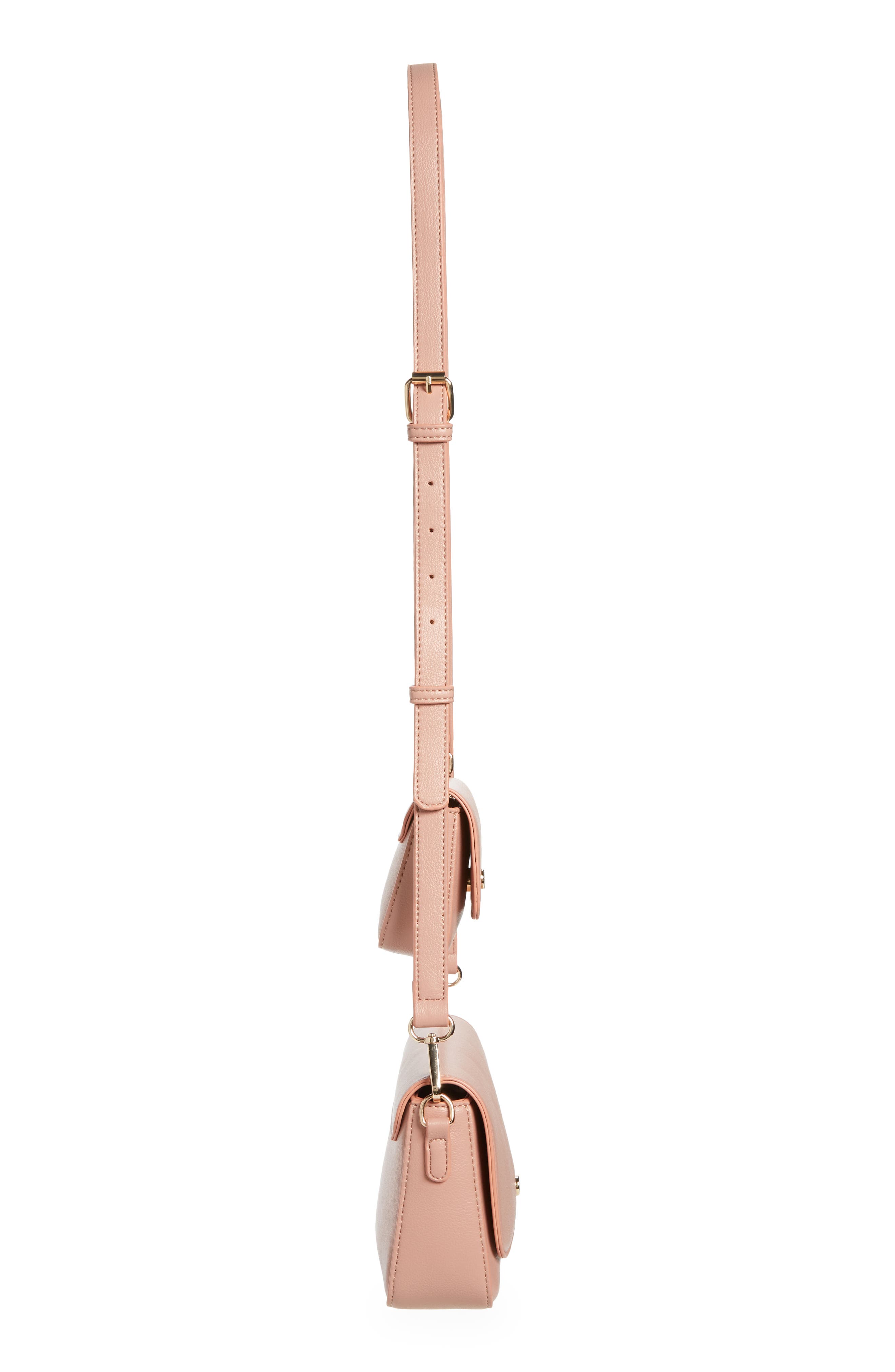 2-Piece Vegan Leather Crossbody Bag, Alternate, color, BLUSH