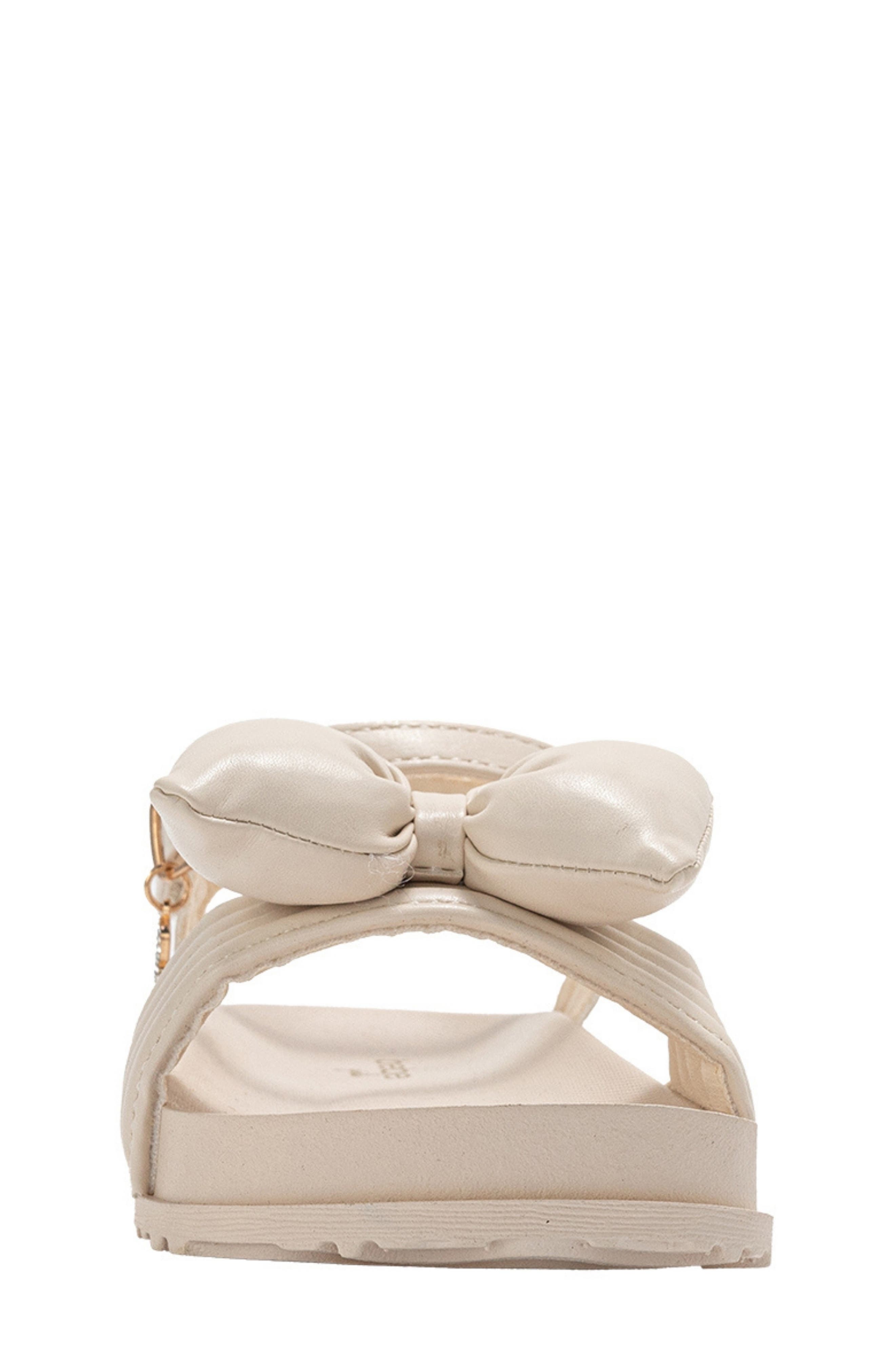 bebe Kids' Lily Bow Sandal, Alternate, color, Off White