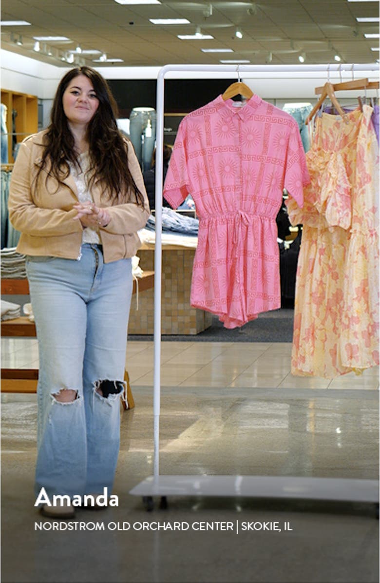 Ilios Print Cotton Romper, sales video thumbnail