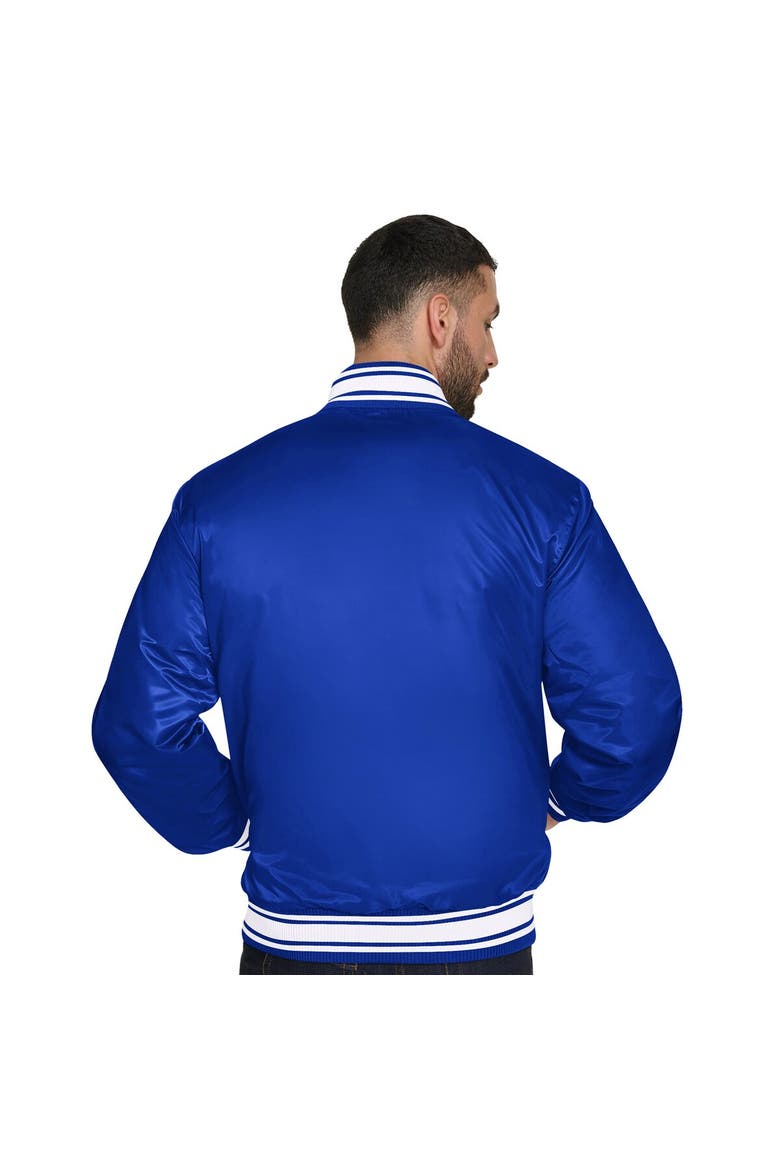 Men's Starter Blue New York Knicks Final Buzzer Satin Varsity Full-Snap Jacket, Alternate, color, Blue
